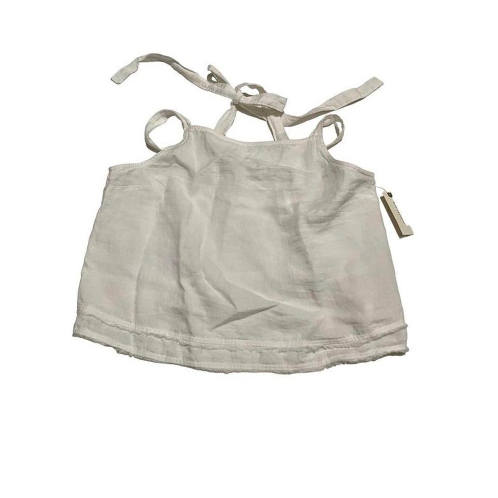 Anthropologie White Halter Tie Tank Top